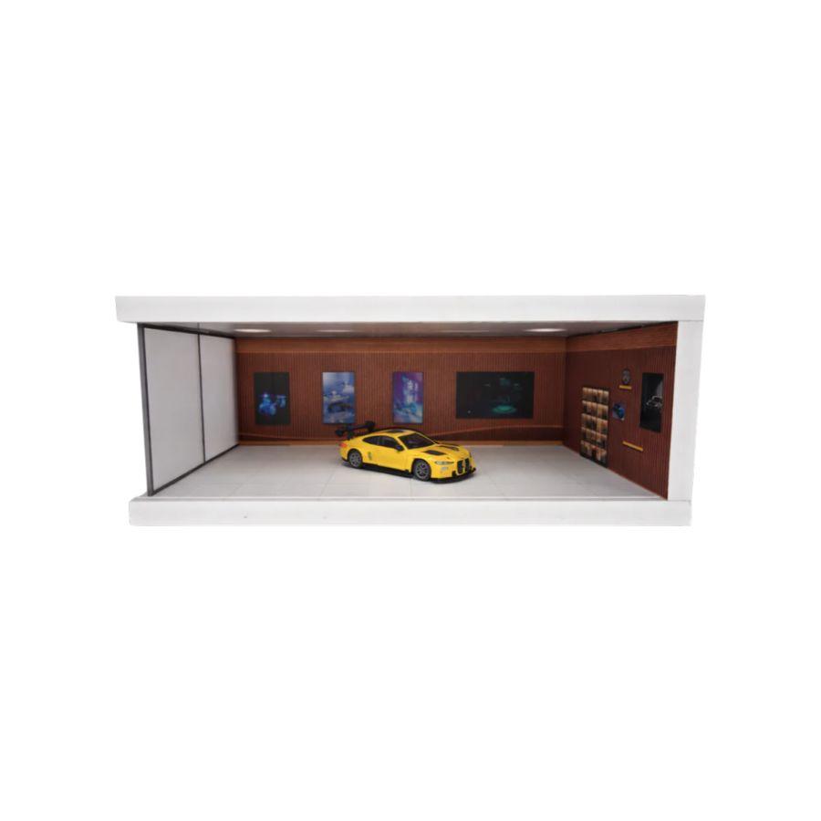 1:64 Diorama - Chevrolet Board with Light Box Single Parking Space - Brown A Miniature Scene