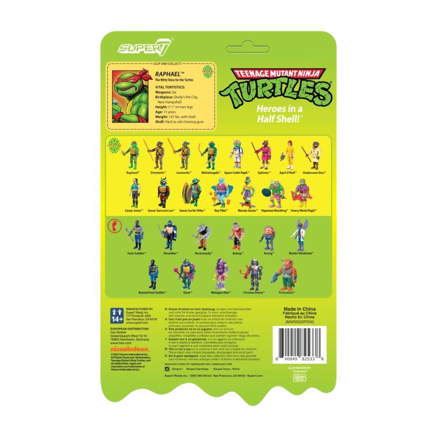 Teenage Mutant Ninja Turtles (TV’87) - Raphael Mutagen Ooze ReAction 3.75″ Action Figure