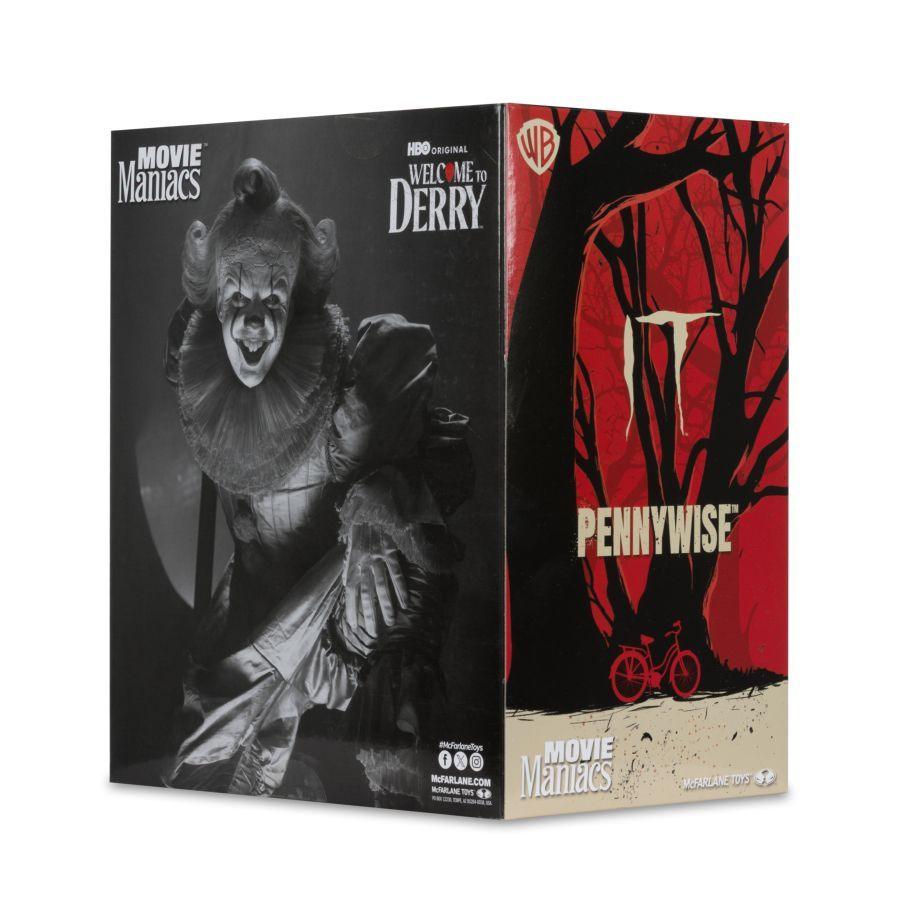 Welcome to Derry - Pennywise (Black & White) Movie Maniacs 6″ Posed Figure