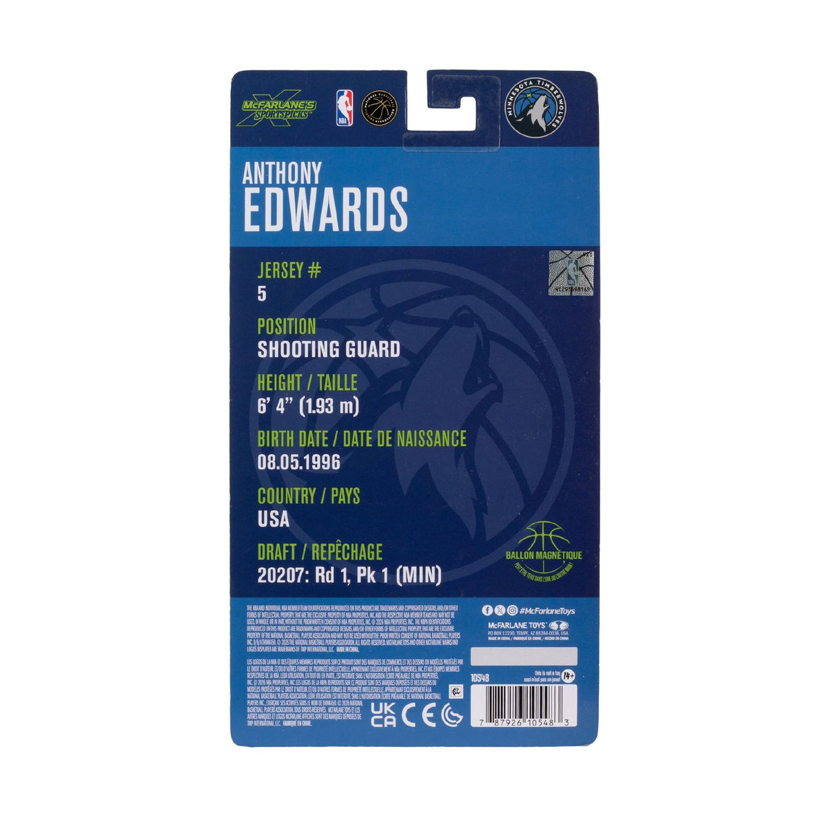 NBA - Anthony Edwards (Minnesota Timberwolves) 6″ Articulated Figure