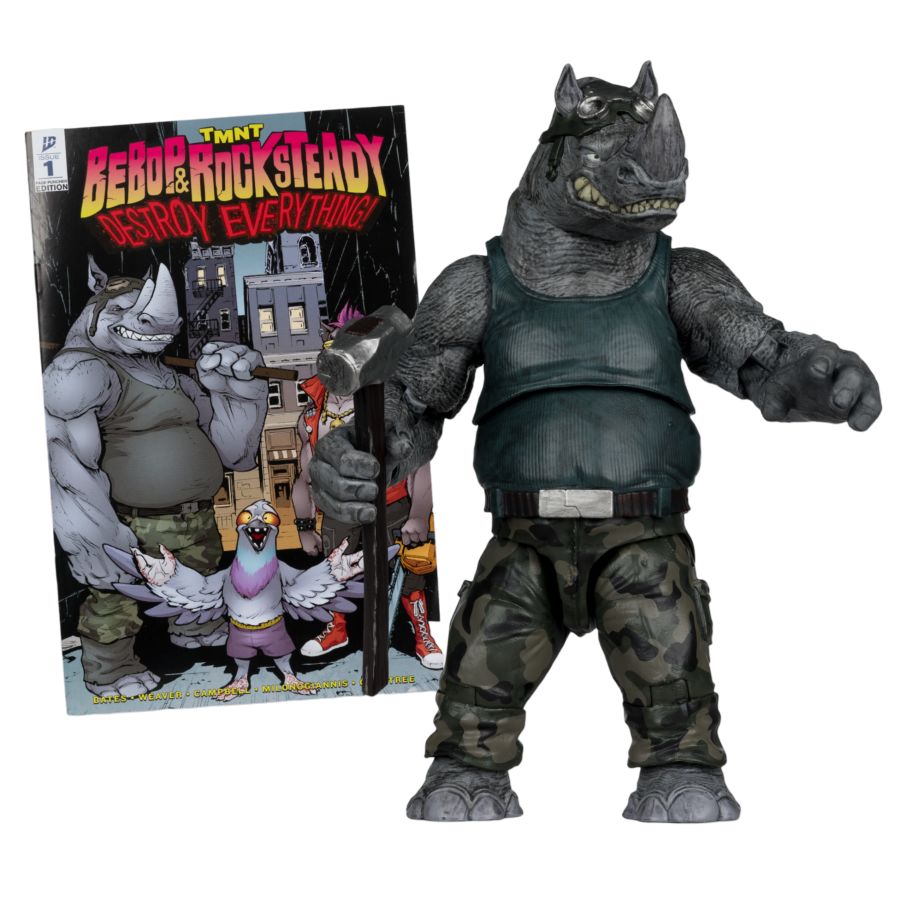 Teenage Mutant Ninja Turtles - Rocksteady Page Punchers 5″ Figure with Comic