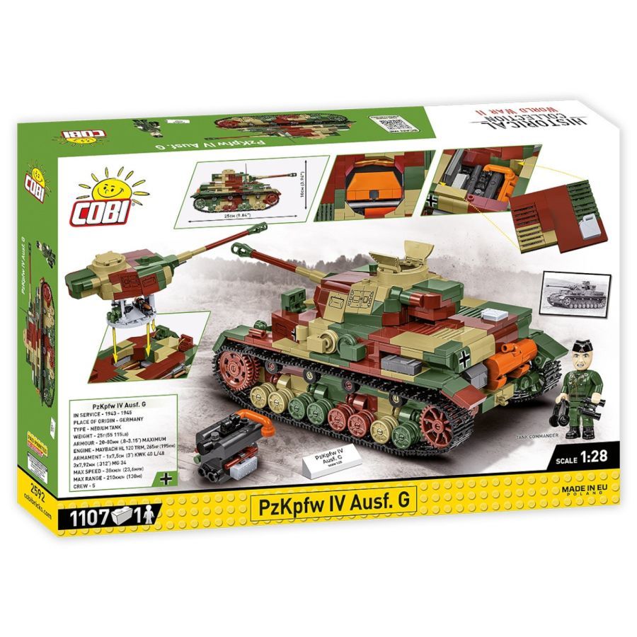 World War 2 - PzKpfw IV Ausf.G Construction Brick Set (1107 Pieces)