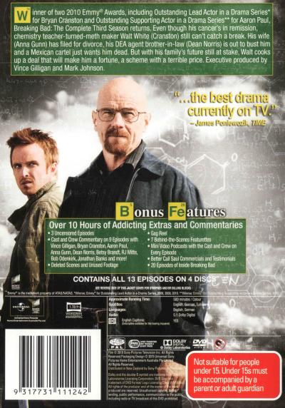 Breaking Bad Season 3 DVD