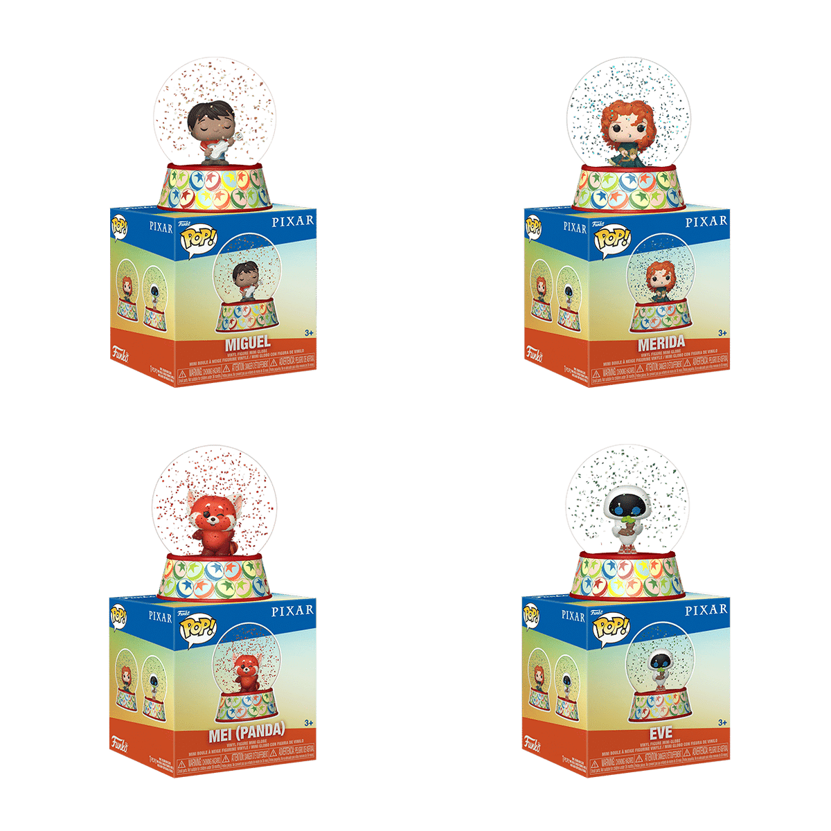 Pixar - Mini Glitter Snow Globes Assortment (Display of 12)