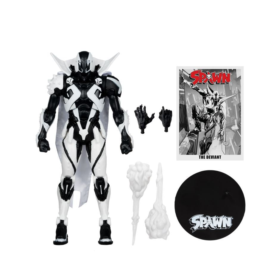 Spawn - The Deviant (Rat City) Black & White Spawn Rat City #1 Uncolored 7″ Figure with Comic