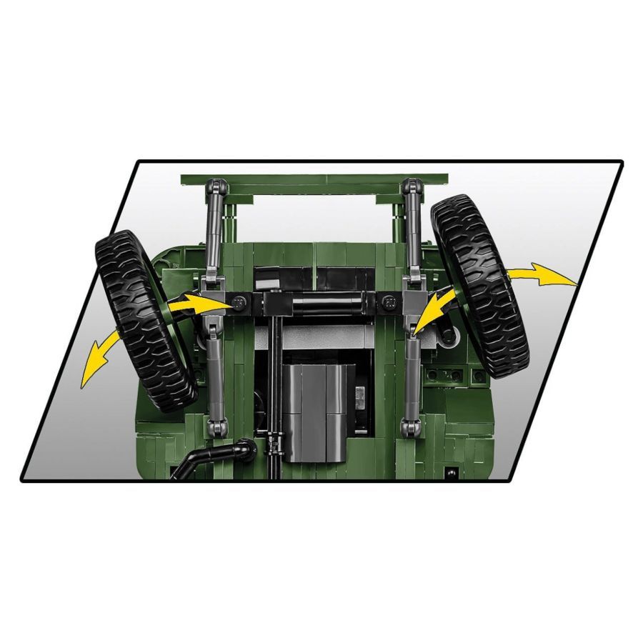 World War 2 - Willys MB + Trailer [Exclusive] Construction Brick Set (1580 Pieces)