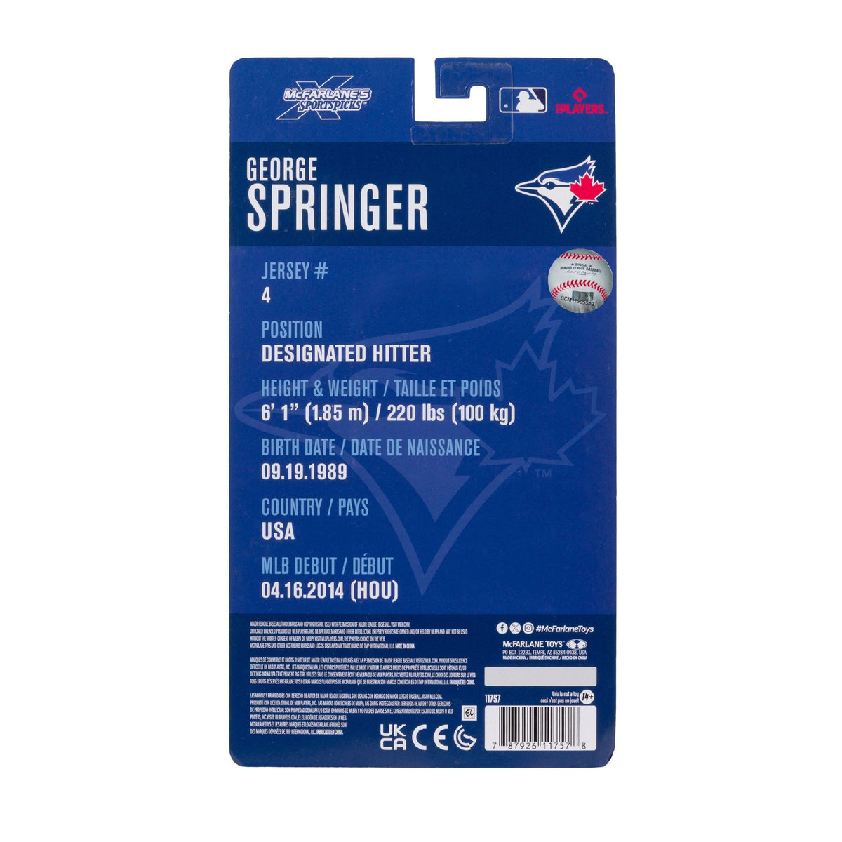MLB - George Springer (Toronto Blue Jays) 6″ Articulated Figure