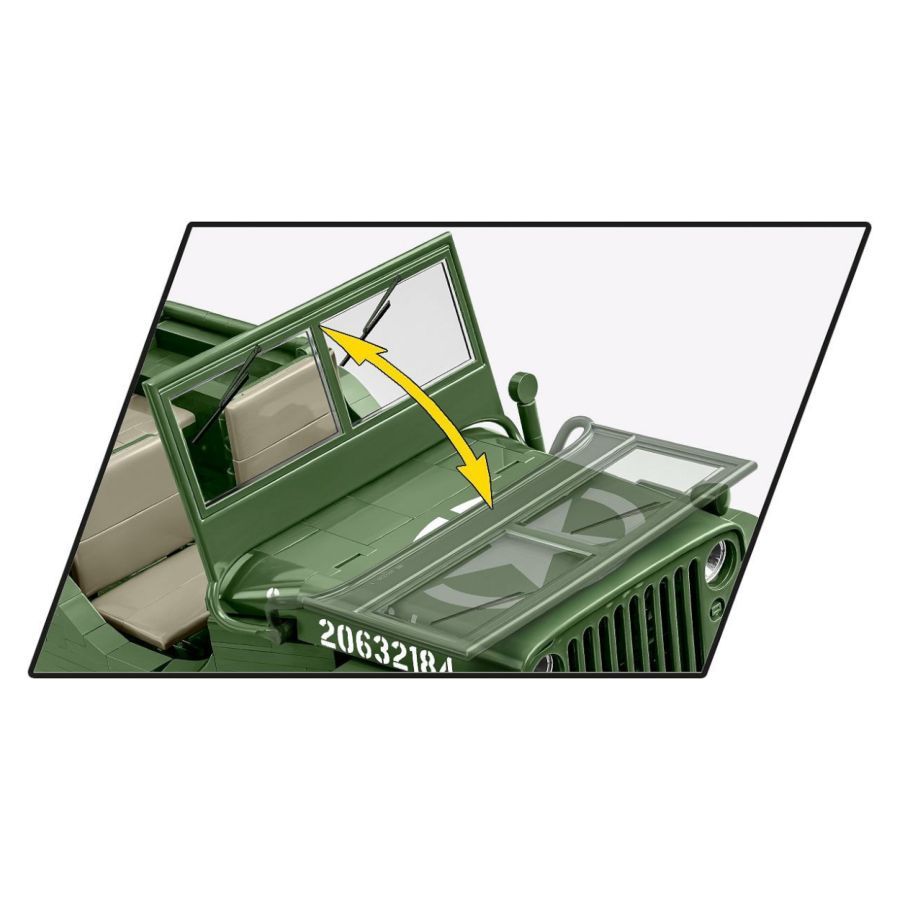 World War 2 - Willys MB + Trailer [Exclusive] Construction Brick Set (1580 Pieces)