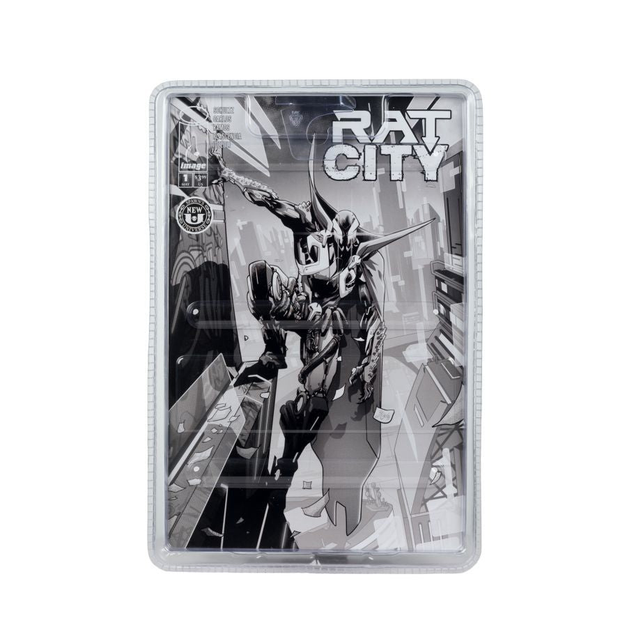 Spawn - The Deviant (Rat City) Black & White Spawn Rat City #1 Uncolored 7″ Figure with Comic