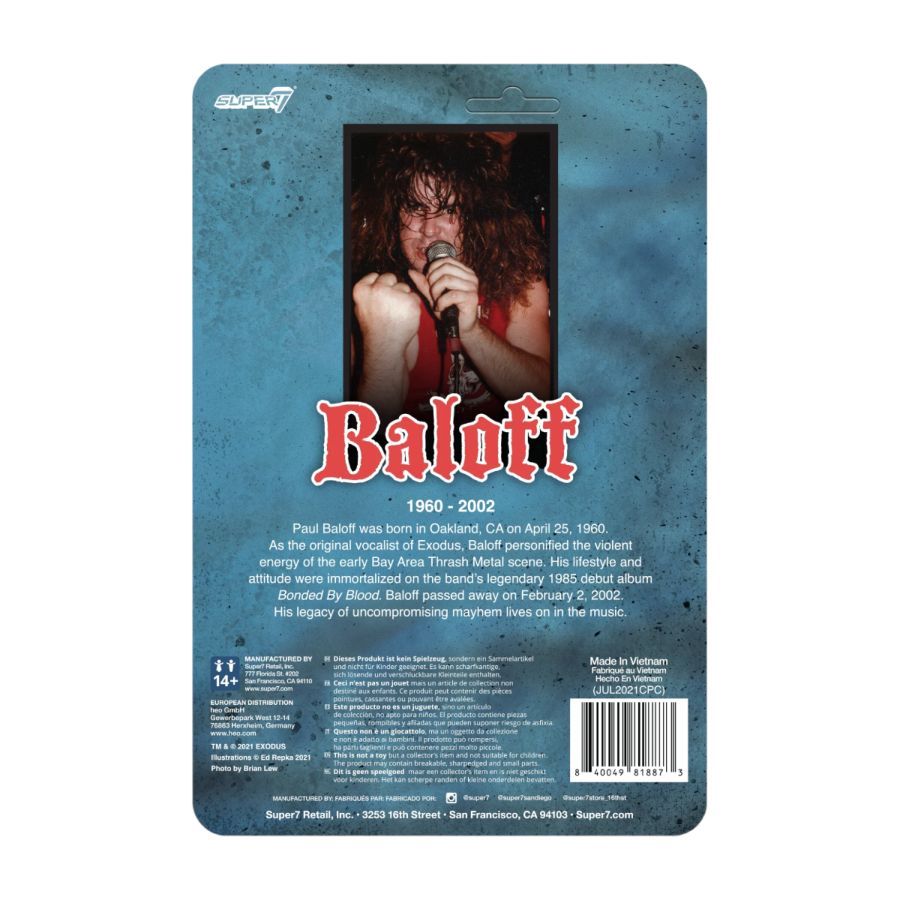 Exodus - Paul Baloff ReAction 3.75″ Action Figure