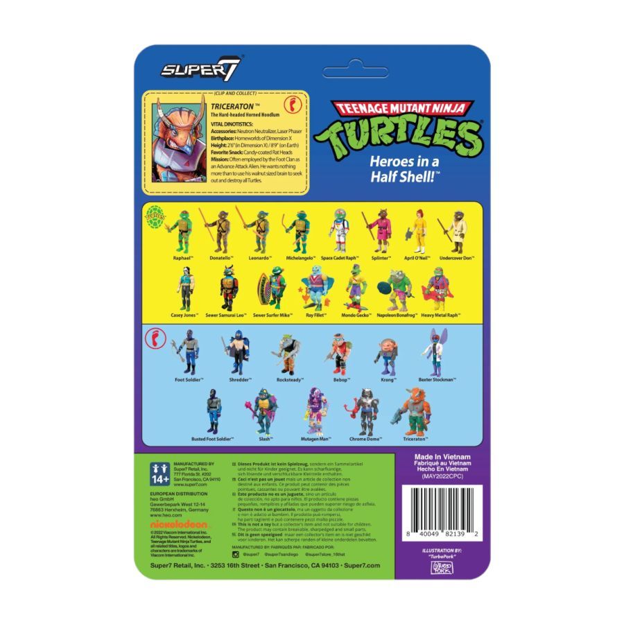 Teenage Mutant Ninja Turtles (TV’87) - Triceratron ReAction 3.75″ Action Figure