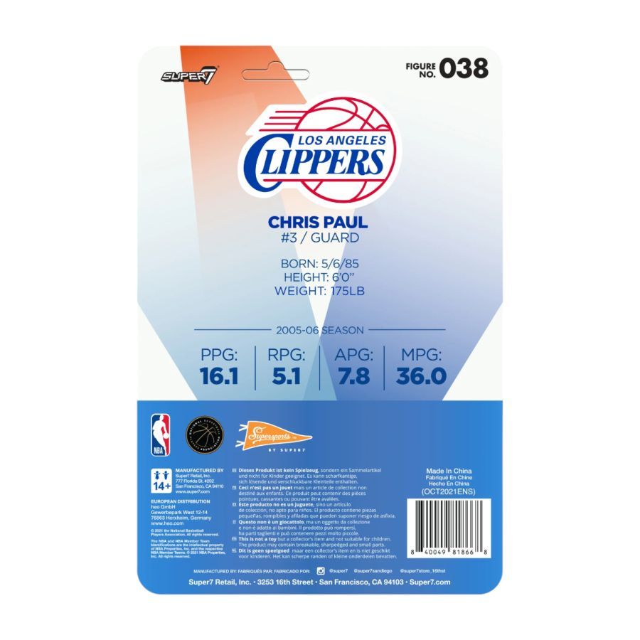 NBA - Chris Paul Los Angeles Clippers Supersports ReAction 3.75″ Action Figure