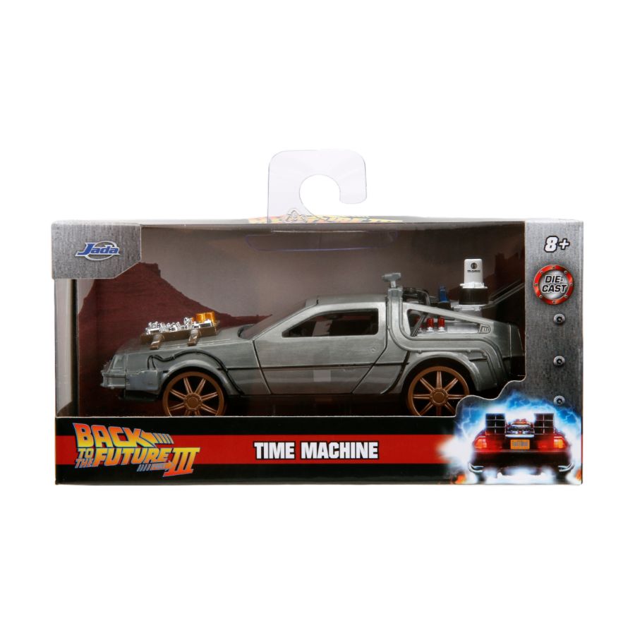 Back To The Future: Part 3 - Time Machine (Railroad Wheels) 1:32 Scale Die-Cast (Model Car)