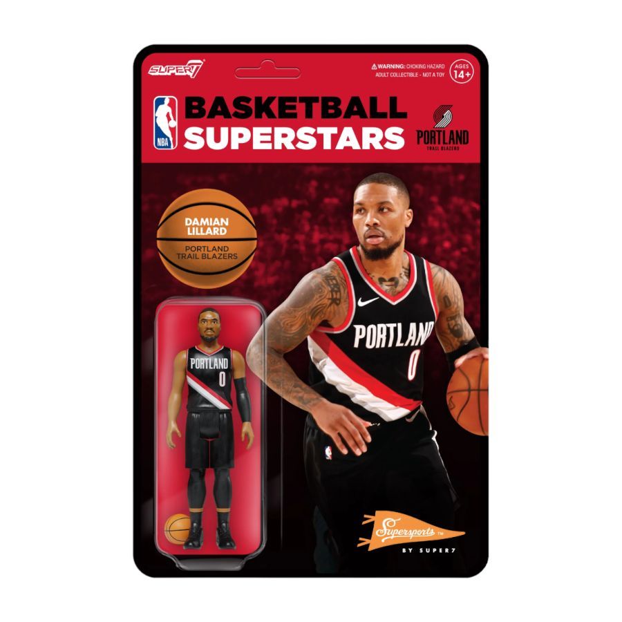 NBA - Damian Lillard Portland Trail Blazers Supersports ReAction 3.75″ Action Figure