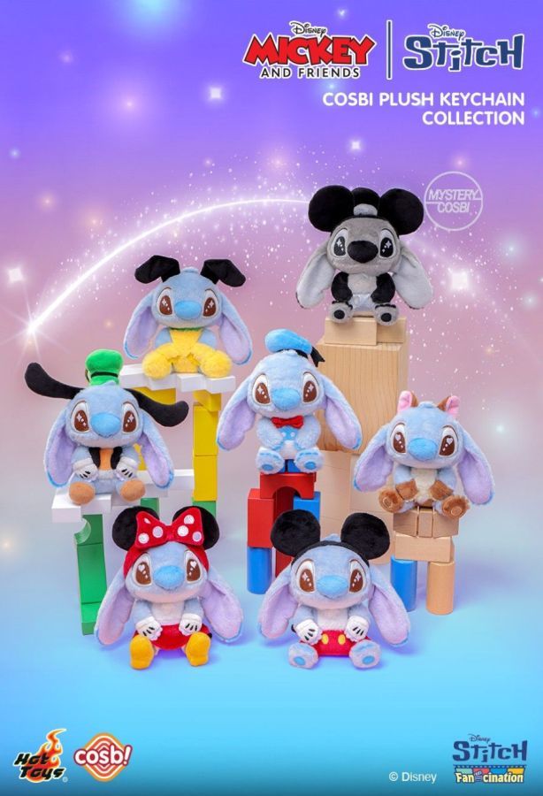 Lilo & Stitch - Stitch as Mickey & Friend – Cosbi Plush Keychain Collection (Display of 6)