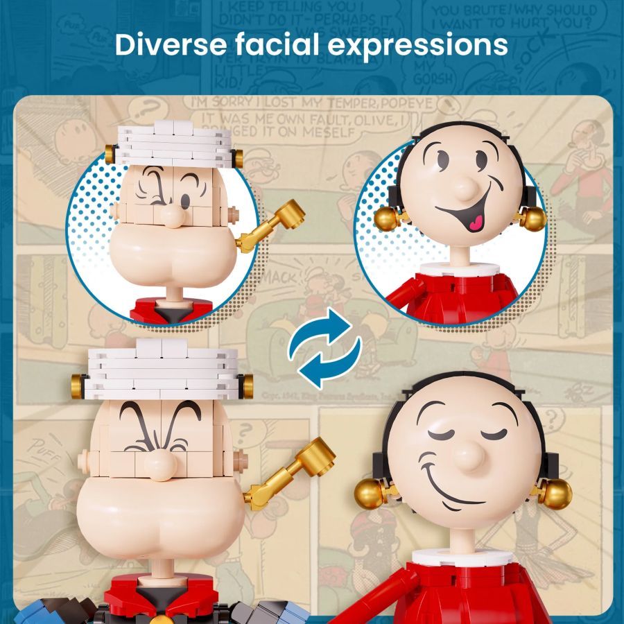 Popeye - Popeye w/Olive Figure Set (1209 Piece Kit)