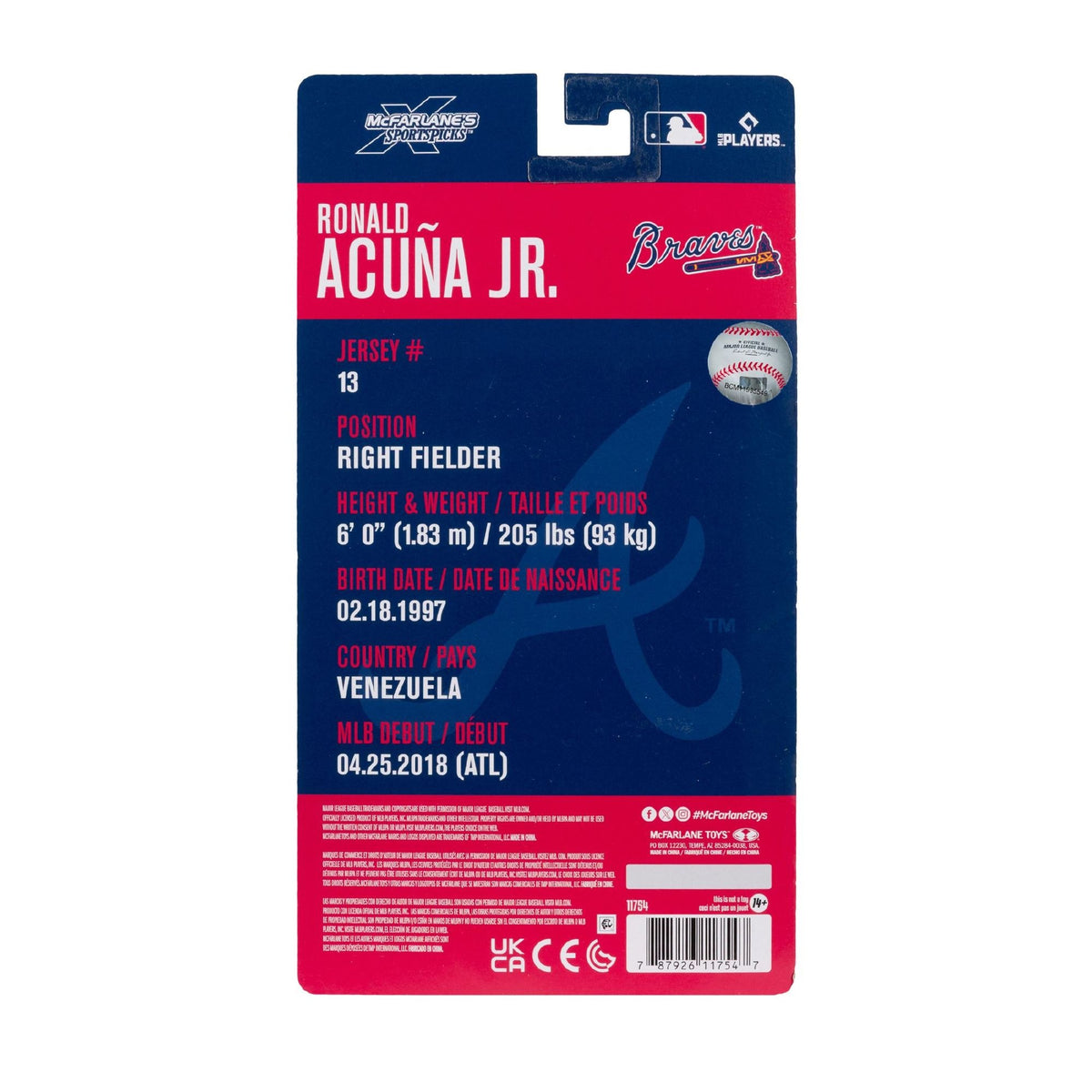 MLB - Ronald Acuna Jr. (Atlanta Braves) 6″ Articulated Figure