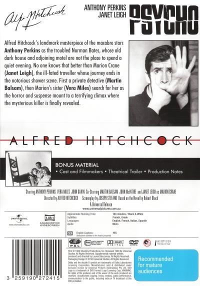 Psycho (1960) DVD