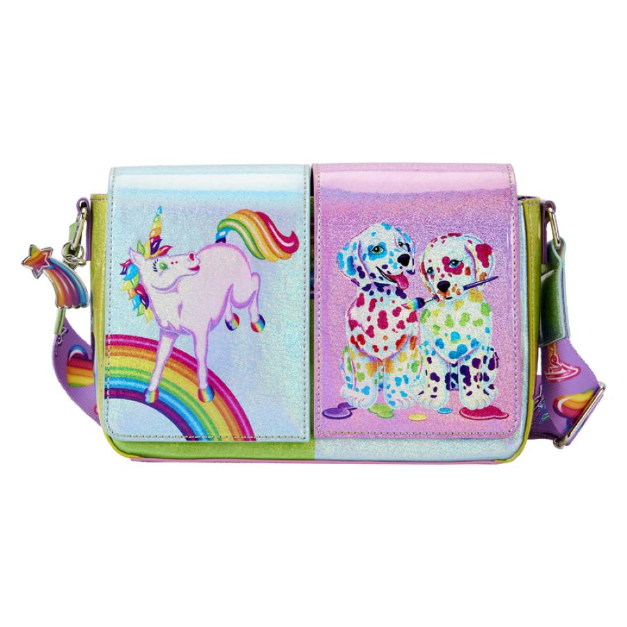 Lisa Frank - Holographic Glitter Color Block Crossbody Bag