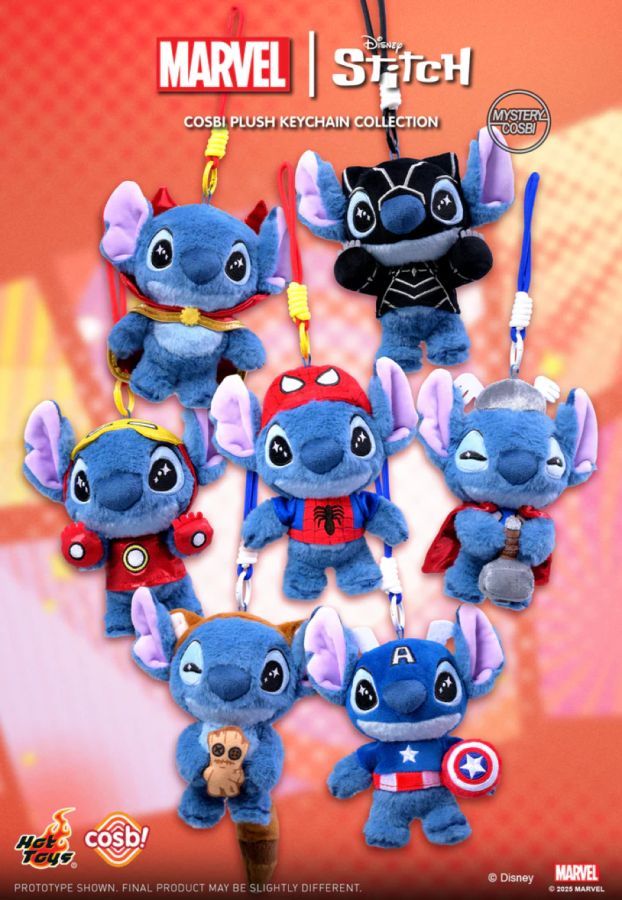 Lilo & Stitch - Stitch Marvel Cosplay Cosbi Plush Keychain Collection (Display of 6)