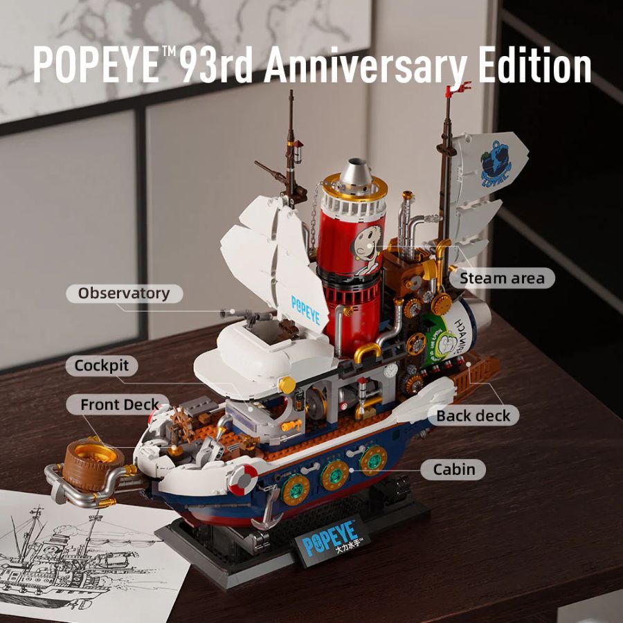 Popeye - Popeye’s Adventure Ship (1845 Piece Kit)