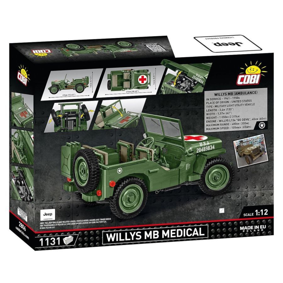 World War 2 - Willys Medical MB Construction Brick Set (1131 Pieces)