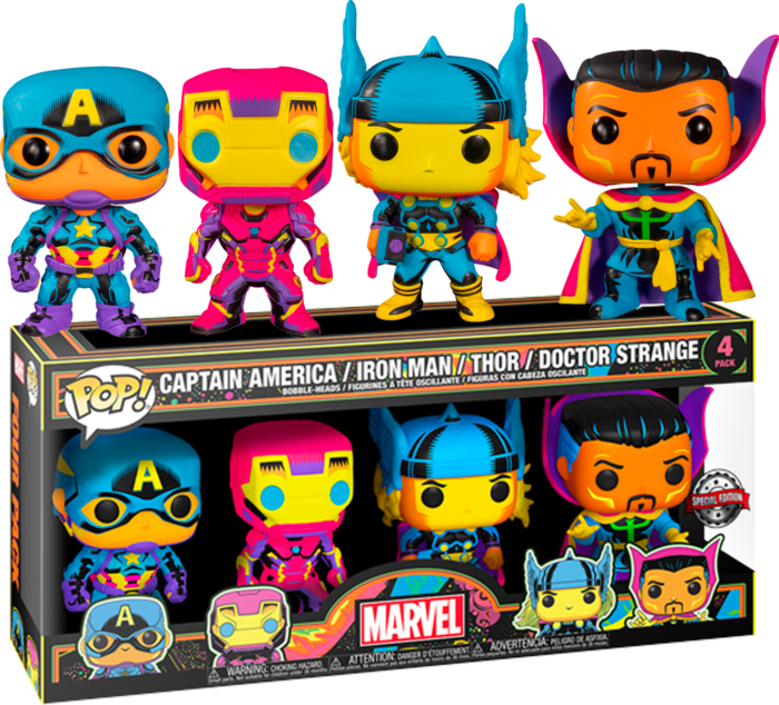 Marvel Comics - Black Light 4-Pack (Pop! Vinyl)