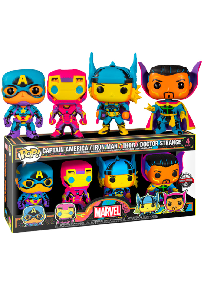 Marvel Comics - Black Light 4-Pack (Pop! Vinyl)
