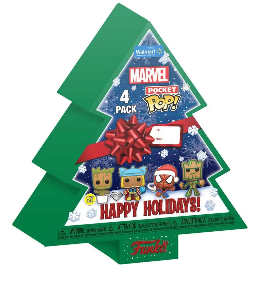 Marvel - Tree Holiday Box Pocket 4-Pack (Pop! Vinyl)