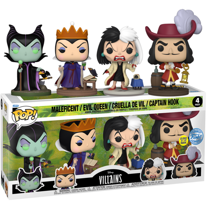 Disney: Villains Glow 4-Pack (Pop! Vinyl)