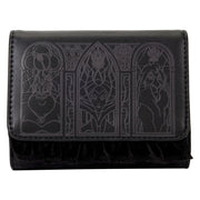 Disney Villains - Black Faux Leather with Velvet Trim Tri-Fold Wallet