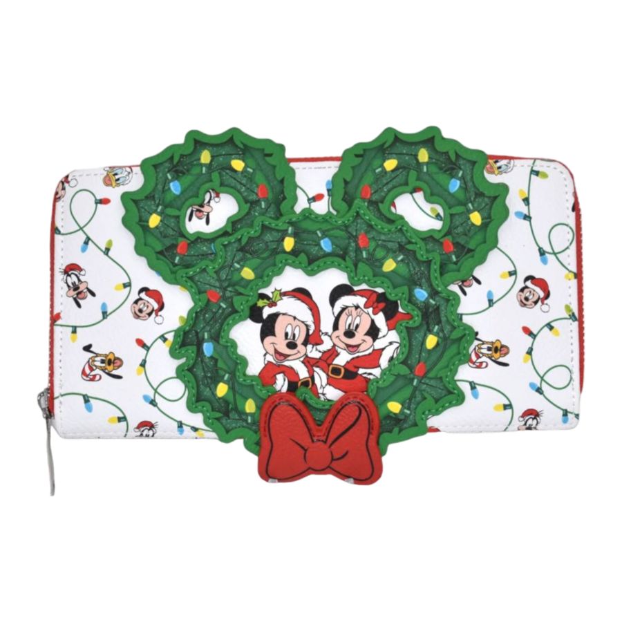Disney - Mickey Holiday Wreath US Exclusive Zip Around Purse