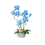 JAKI - Elegant Blue Moth Orchid Plastic Brick Model Kit (589 Piece Set)
