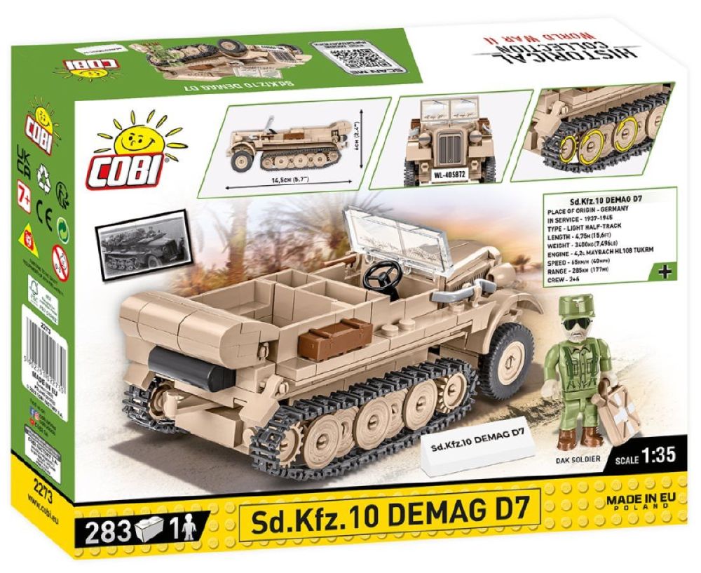 World War 2 - SD KFZ 10 Demag D7 Construction Brick Set (283 Pieces)
