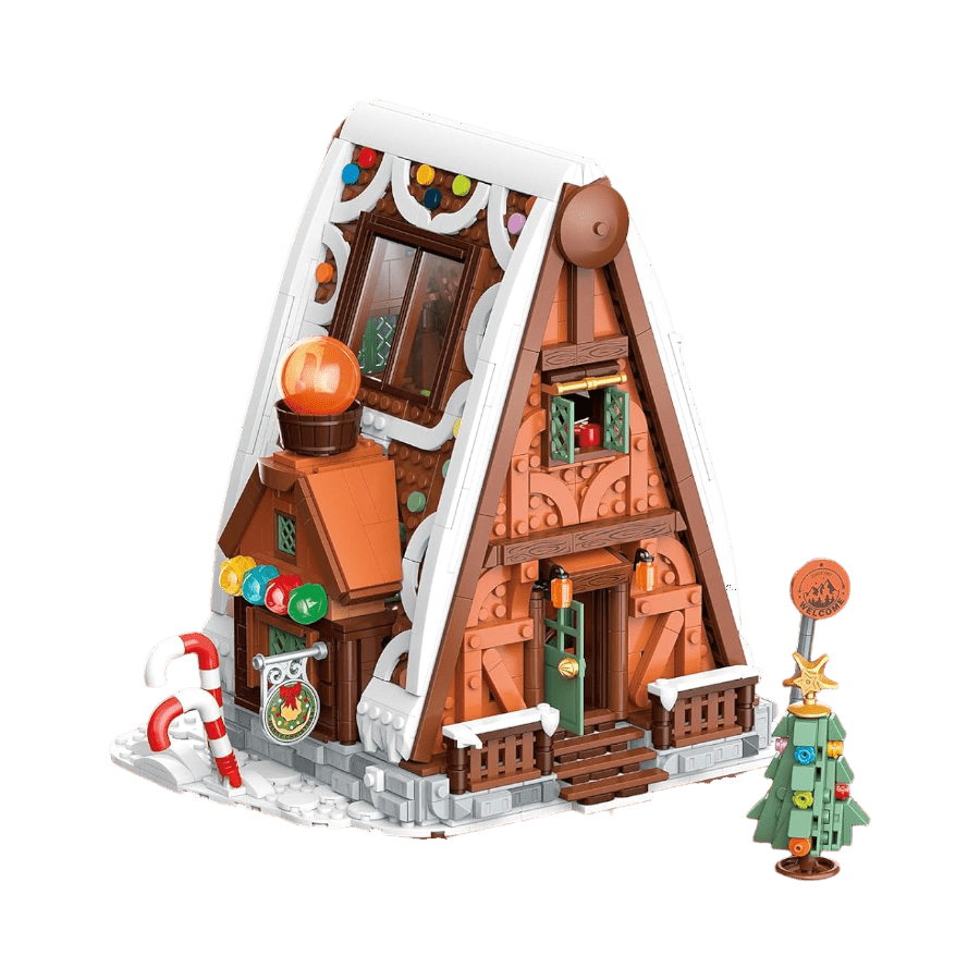 JAKI - Christmas Snow House Plastic Brick Model Kit (1711 Piece Set)
