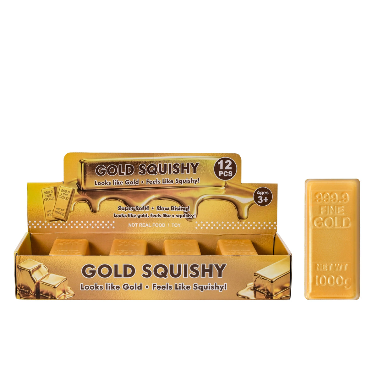 Squishy - Gold Bar (13cm x 6cm x 3cm)