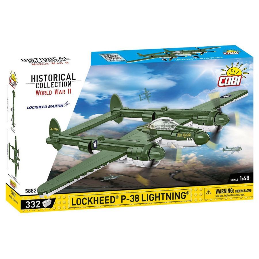 World War 2 - Lockheed P-38 Lightning Construction Brick Set (335 Pieces)