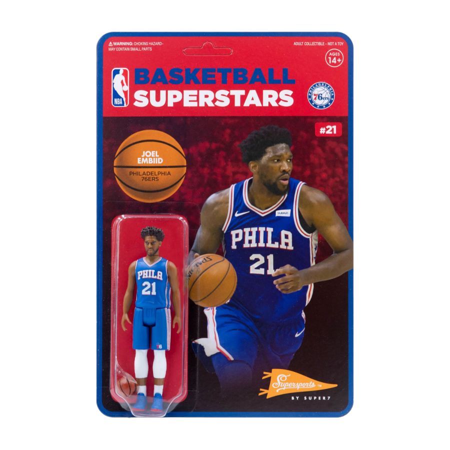 NBA - Joel Embiid Philadelphia 76ers Supersports ReAction 3.75″ Action Figure