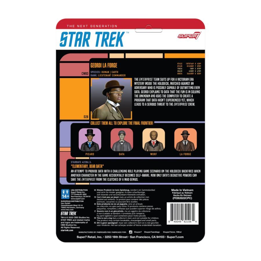 Star Trek: The Next Generation - Geordi La Forge (Elementary Dear Data) ReAction 3.75″ Action Fi