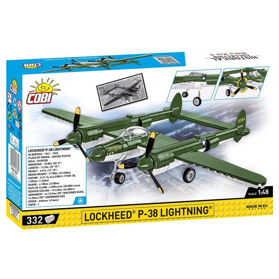 World War 2 - Lockheed P-38 Lightning Construction Brick Set (335 Pieces)