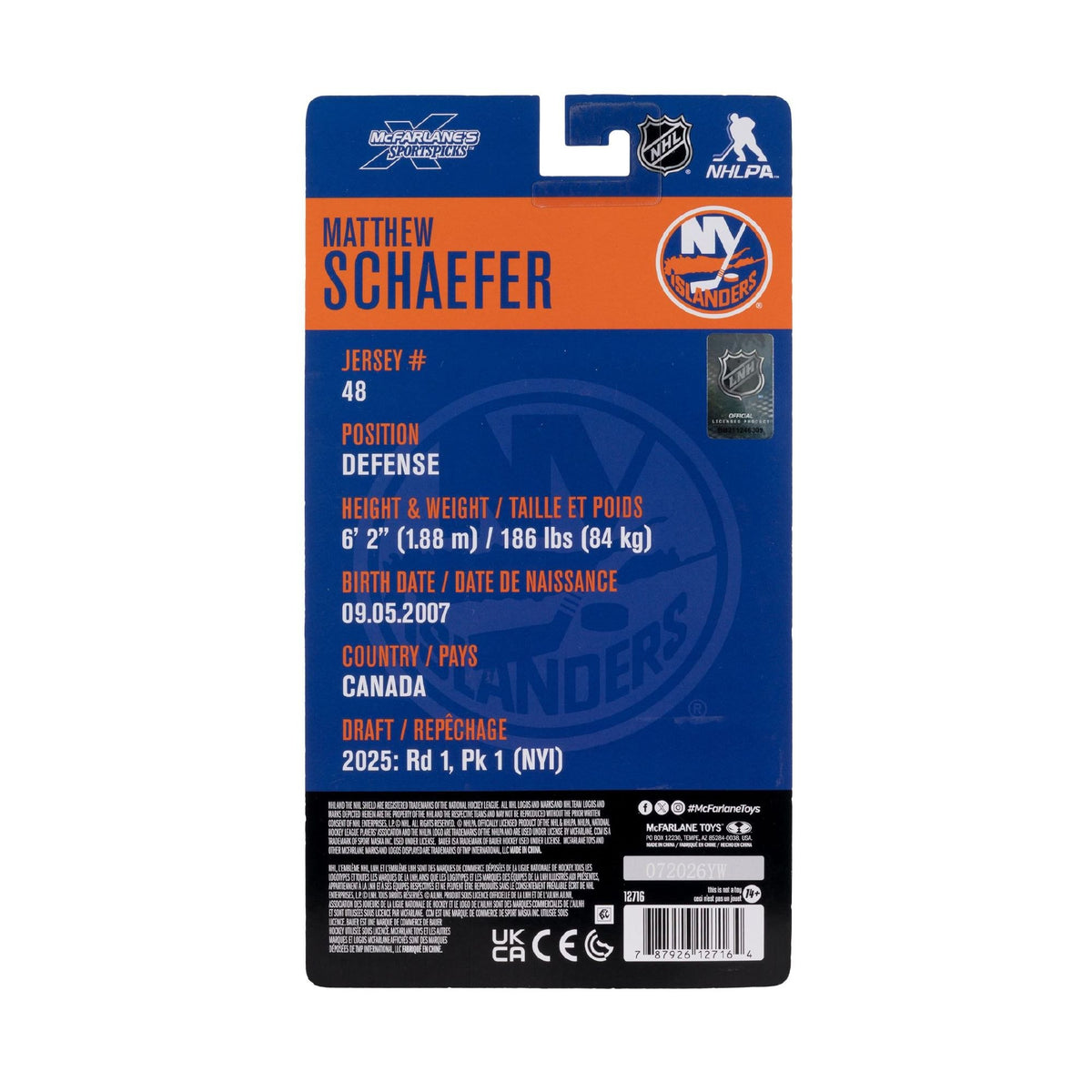 NHL - Matthew Schaefer (New York Islanders) 6″ Articulated Figure