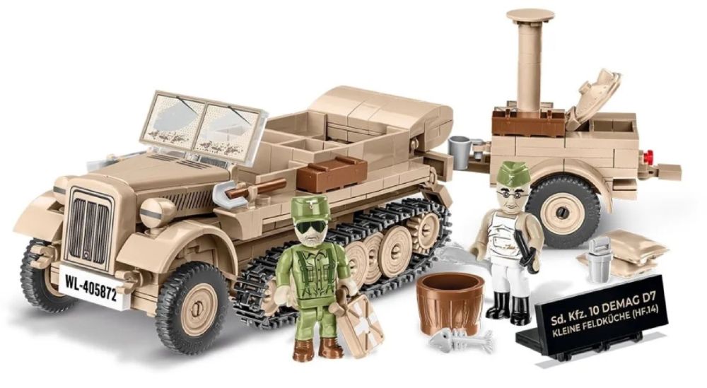 World War 2 - SD. KFZ. 10 & Field Kitchen Construction Brick Set (367 Pieces)