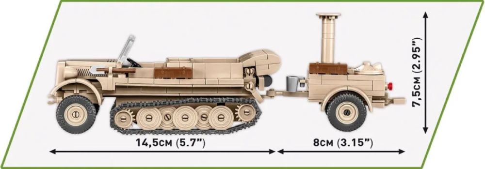 World War 2 - SD. KFZ. 10 & Field Kitchen Construction Brick Set (367 Pieces)