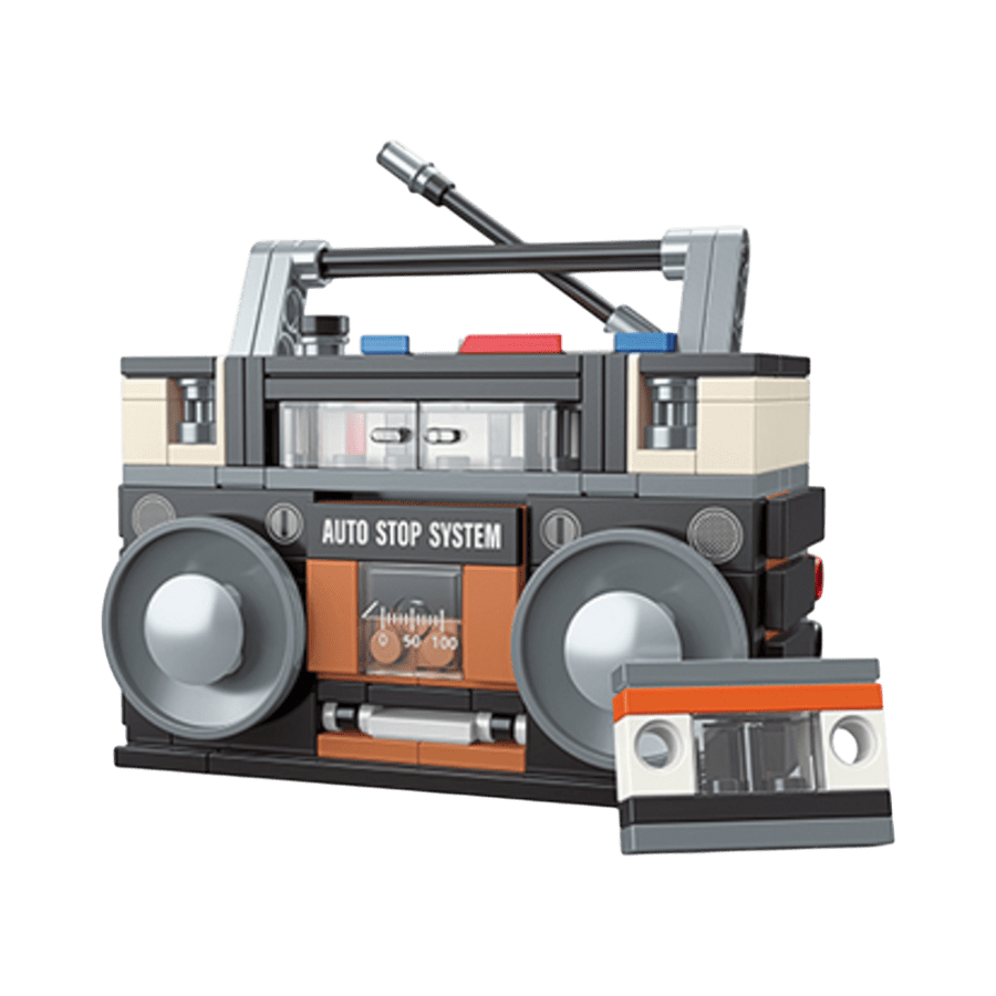 JAKI - Retro Boombox Plastic Brick Model Kit (168 Piece Set)