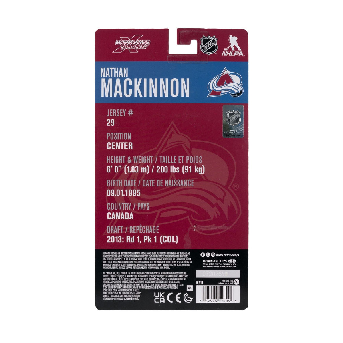 NHL - Nathan Mackinnon (Colorado Avalanche) 6″ Articulated Figure
