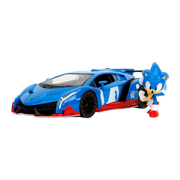 Sonic  - Lamborghini Veneno 1:24 Scale Diecast Vehicle With Sonic Figure (Model Car)