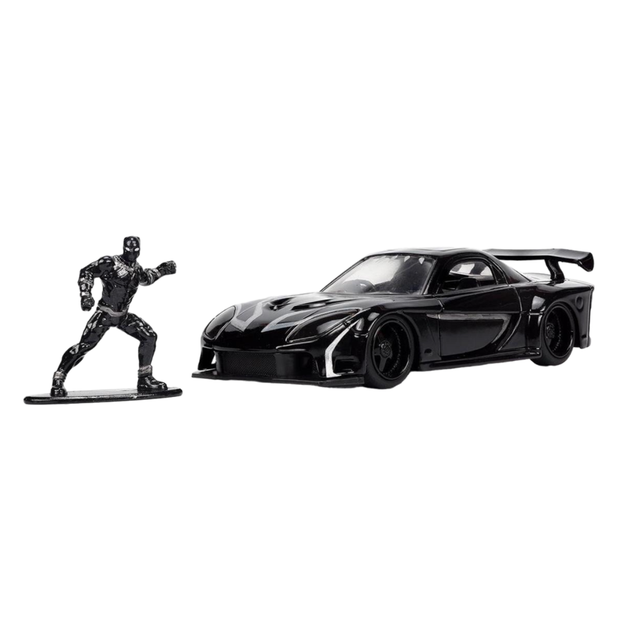 Marvel Comics - 1995 Mazda RX7 With Black Panther 1:32 Scale Diecast (Model Vehicle)