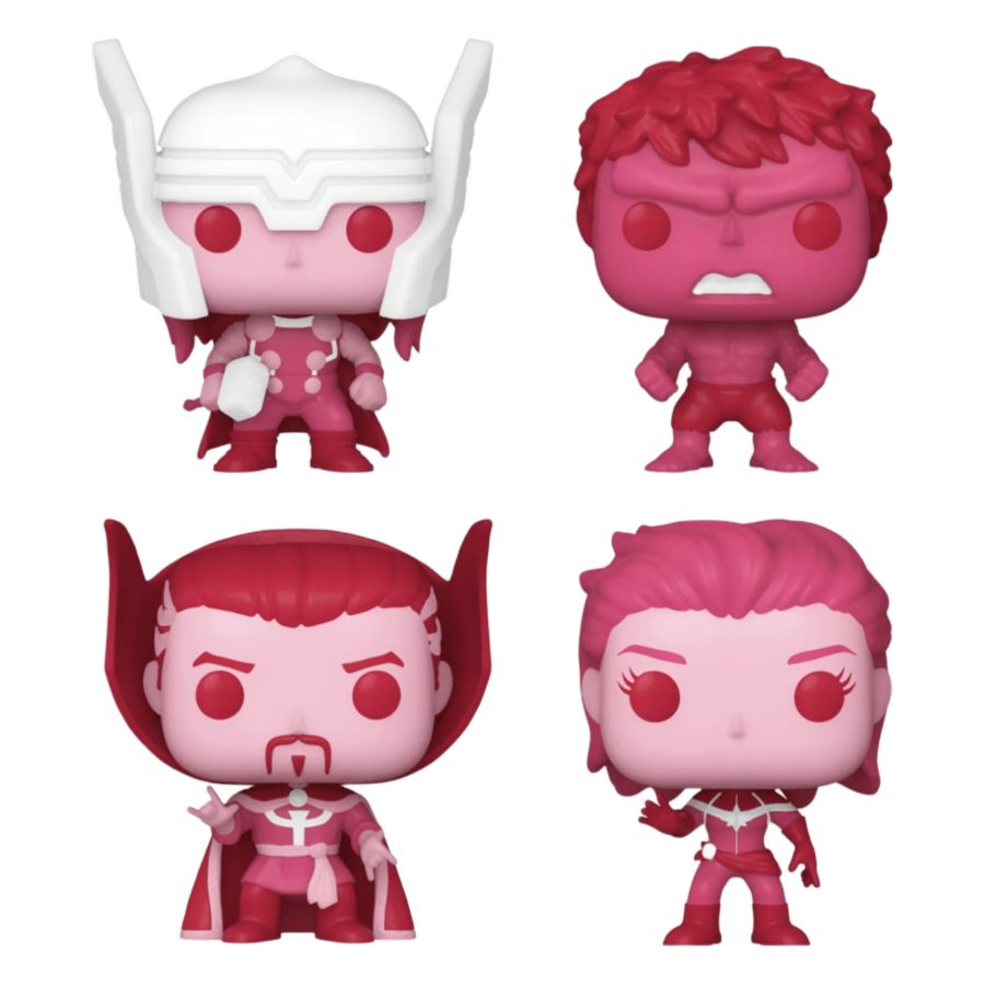 Marvel Comics: Valentines 2024 - Pink Pocket Pop 4-Pack Heart Box (Pop! Vinyl)