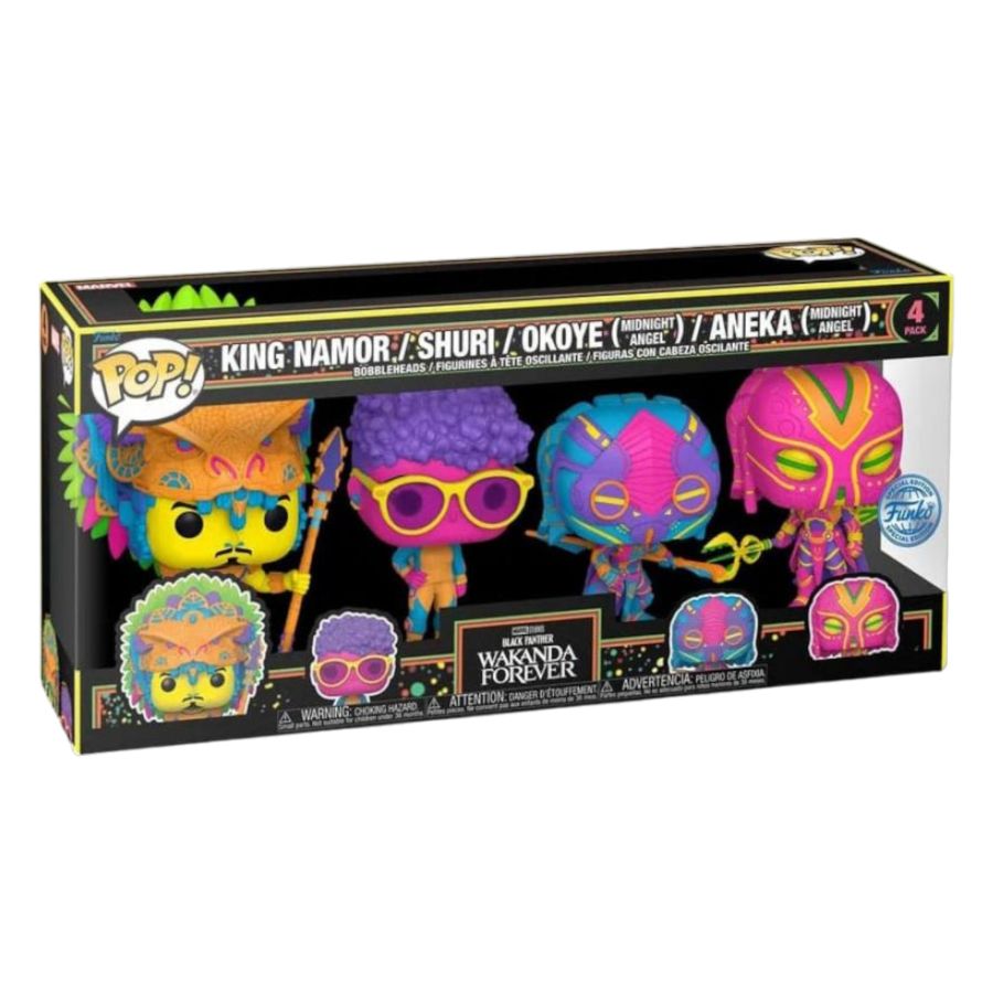 Black Panther 2: Wakanda Forever - Blacklight 4-Pack (Pop! Vinyl)
