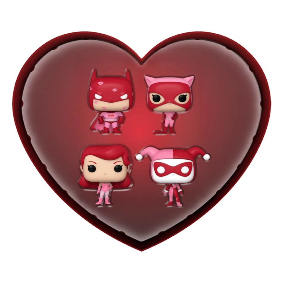 DC Comics: Valentines 2024 - Pink Pocket Pop 4-Pack Heart Box (Pop! Vinyl)